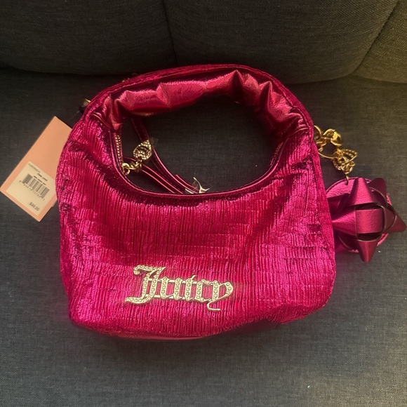 Juicy Couture Handbags - Juicy Couture Fuchsia Shoulder Bag with Gold Details